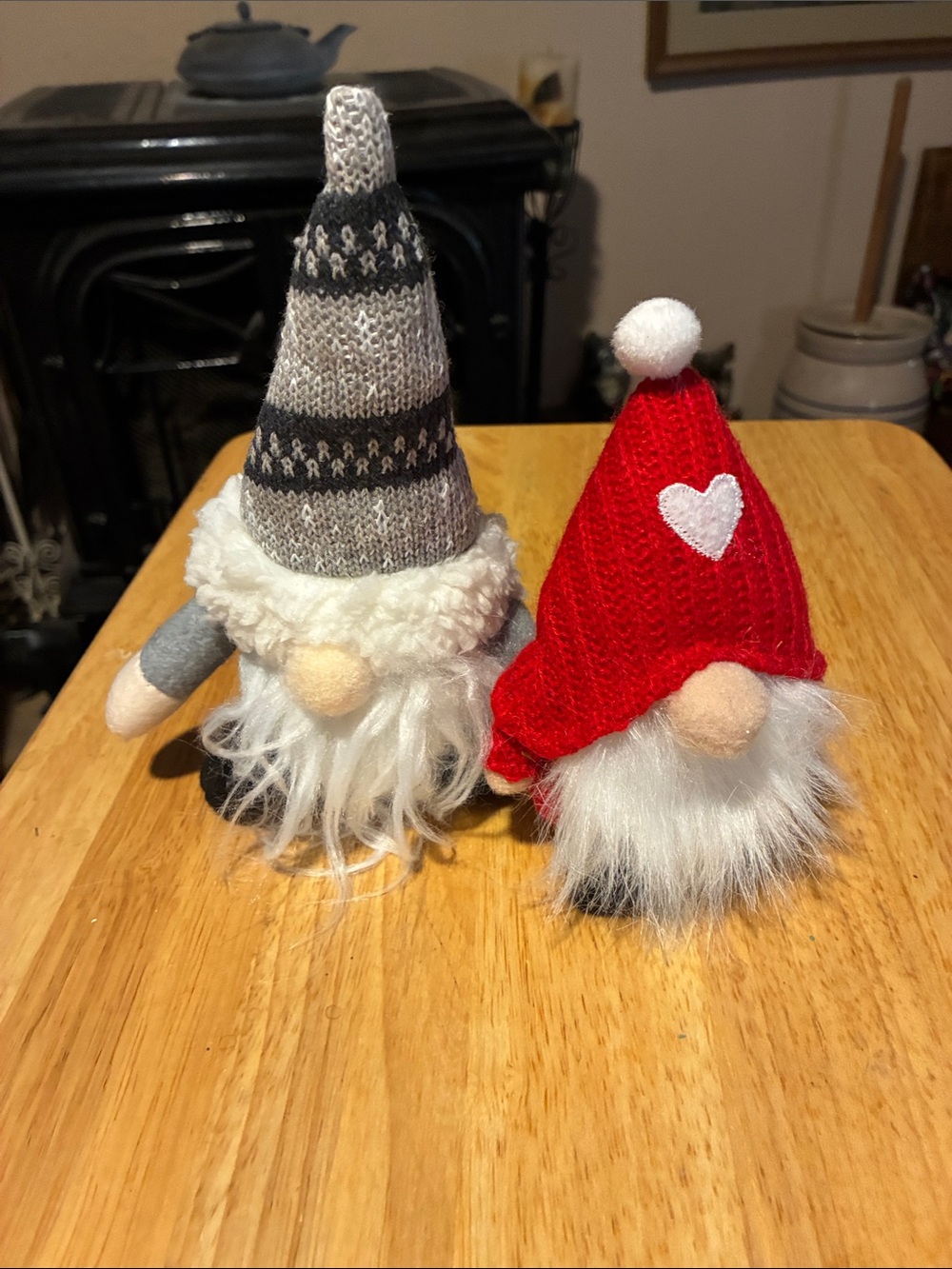 Hobby Lobby Red and Gray Knit Gnome Duo